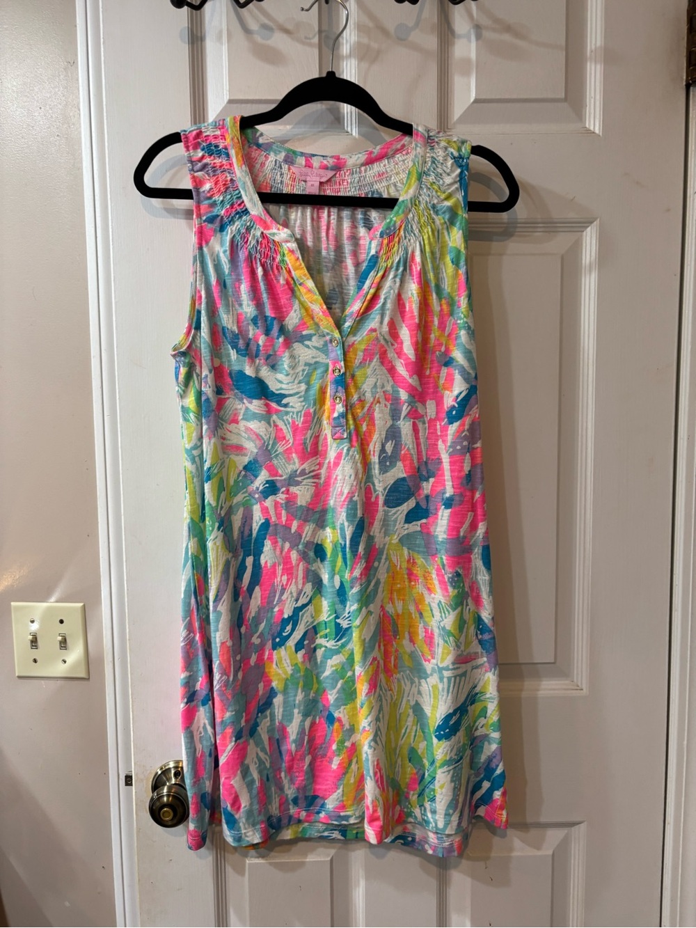 LILLY PULLITZER Sleeveless Tropical Print Shift Dress in Multi-Color EUC medium
